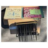 Vintage Lyric Record Rack with Records