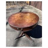 Imperial Mahogany Round Accent Table with Drawer