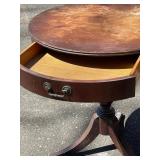 Imperial Mahogany Round Accent Table with Drawer