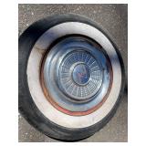 Vintage Chrome Hubcap Whitewall Tire Wheel Assembly 6.50-15
