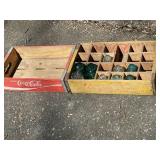 Vintage Coca-Cola Wooden Crates with Glass Insulators (Lot of 2)