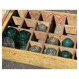 Vintage Coca-Cola Wooden Crates with Glass Insulators (Lot of 2)