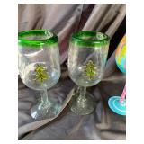 Mixed Glassware Lot of 9 Stemmed Goblets & Wine Glasses