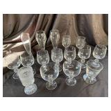 Mixed Glass Stemware & Barware (Lot of 17)