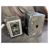 Vintage Spartus Full-Vue Camera & Box Camera (Lot of 2)