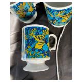 Mixed Ceramic Pedestal Mug Set (Lot of 5)