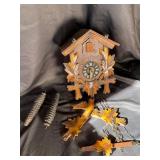 Vintage German Cuckoo Clock with Weights & Chains