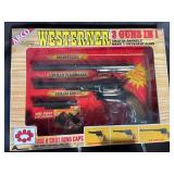 ARCO Westener 3 Guns In 1 Cap Gun Set & 2 Dukes Of Hazzard General Lee Key Toys (Lot of 3)