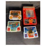 Tiger Electronics Handheld Game Lot of 4: Jordan Vs Bird, Miniature Golf, Karate King & Drive Yourself Crazy