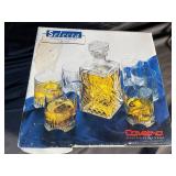 Selecta Covetro Italian Glass Whiskey Decanter Set (Lot of 7)