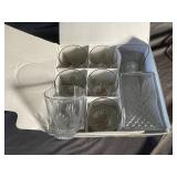 Selecta Covetro Italian Glass Whiskey Decanter Set (Lot of 7)
