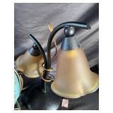 Decorative Globe & 3-Light Desk Lamp Set