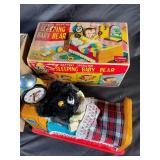 Linemar Battery Operated Sleeping Baby Bear Toy With Original Box