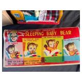 Linemar Battery Operated Sleeping Baby Bear Toy With Original Box