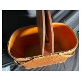 Woven Picnic Basket with Wooden Lid