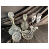 Handmade In Poland Cut Glass Decanter Set (Lot of 6)
