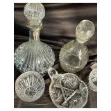 Handmade In Poland Cut Glass Decanter Set (Lot of 6)