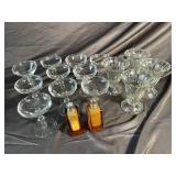 Mixed Lot of Crystal Stemware & Amber Perfume Bottles (Lot of 12)
