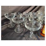 Mixed Lot of Crystal Stemware & Amber Perfume Bottles (Lot of 12)