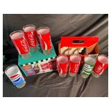 Coca-Cola Pepsi & 7UP Decorated Glasses (Lot of 8)