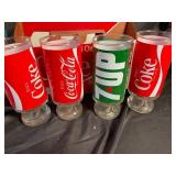 Coca-Cola Pepsi & 7UP Decorated Glasses (Lot of 8)