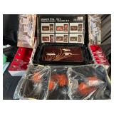 Lacquered Trays Set of 3 with Crystal Stemware