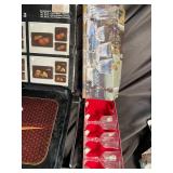 Lacquered Trays Set of 3 with Crystal Stemware