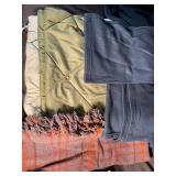 Assorted Throw Blankets & Knit Wraps (Lot of 4)