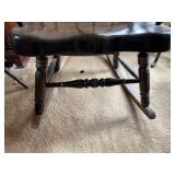 Wood Spindle Back Chair with Floral Crest