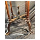 Wood Pedestal Plant Stand with Square Stone Top
