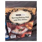 Oster Electric Wine Opener & Cobble Creek Serving/Baking Dish With Wire Holder (Lot of 2)