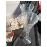 Holiday Gift Boxes & Clear Cone Vases (Lot of 7)