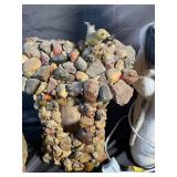 Garden Figurines Mixed Lot of 4 Snowman and Stone Pieces