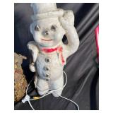 Garden Figurines Mixed Lot of 4 Snowman and Stone Pieces