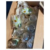 Hand-Painted Floral Glassware Mixed Lot