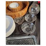 Assorted Dinnerware & Serveware in Storage Tote (Approx. 30 Pieces)