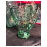 Coca-Cola Glass Pitcher & 4 Mugs Set (Lot of 5)