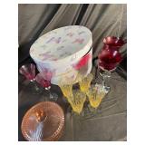 Butterfly-Decorated Glass Stemware Assortment in Gift Box (Lot of 9)
