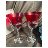 Butterfly-Decorated Glass Stemware Assortment in Gift Box (Lot of 9)