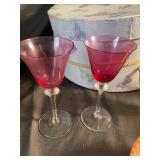 Butterfly-Decorated Glass Stemware Assortment in Gift Box (Lot of 9)