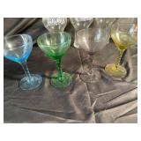 Pepsi-Cola Glasses & Color Stemware (Lot of 9)