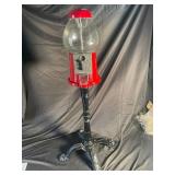Red Gumball Machine On Pedestal Stand