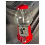 Red Gumball Machine On Pedestal Stand
