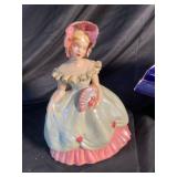 Andrea by Sadek Frame, Blue Fan, Porcelain Figure & Floral Plate (Lot of 4)