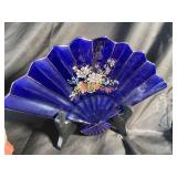 Andrea by Sadek Frame, Blue Fan, Porcelain Figure & Floral Plate (Lot of 4)