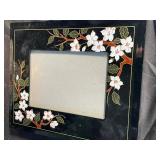 Andrea by Sadek Frame, Blue Fan, Porcelain Figure & Floral Plate (Lot of 4)