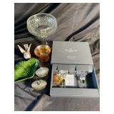 Waterford Crystal Bottle Stoppers & Assorted Glassware (Lot of 8)