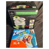 Salad Spinner Mandoline Slicer & Ziploc Big Bags XL 4 Pack (Mixed Lot)