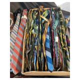 Assorted Neckties with cardboard backing in Box approx 70 ties