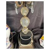 Decorative Table Lamp Lot of 3 - Porcelain & Crystal Accent Lamps